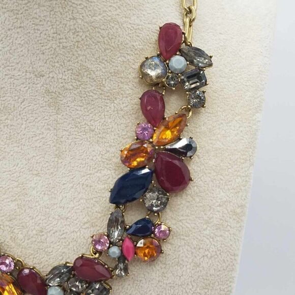 J crew Multi Color Crystal Statement Necklace - Picture 5 of 9